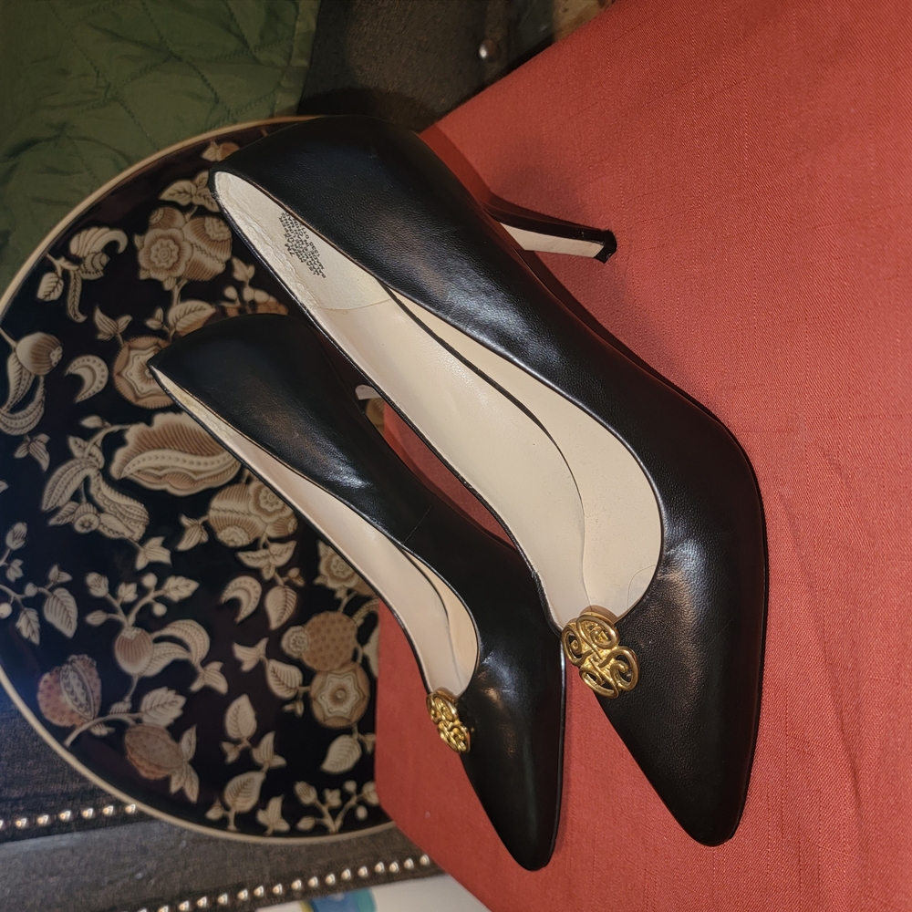 Elegant Black Leather Heels